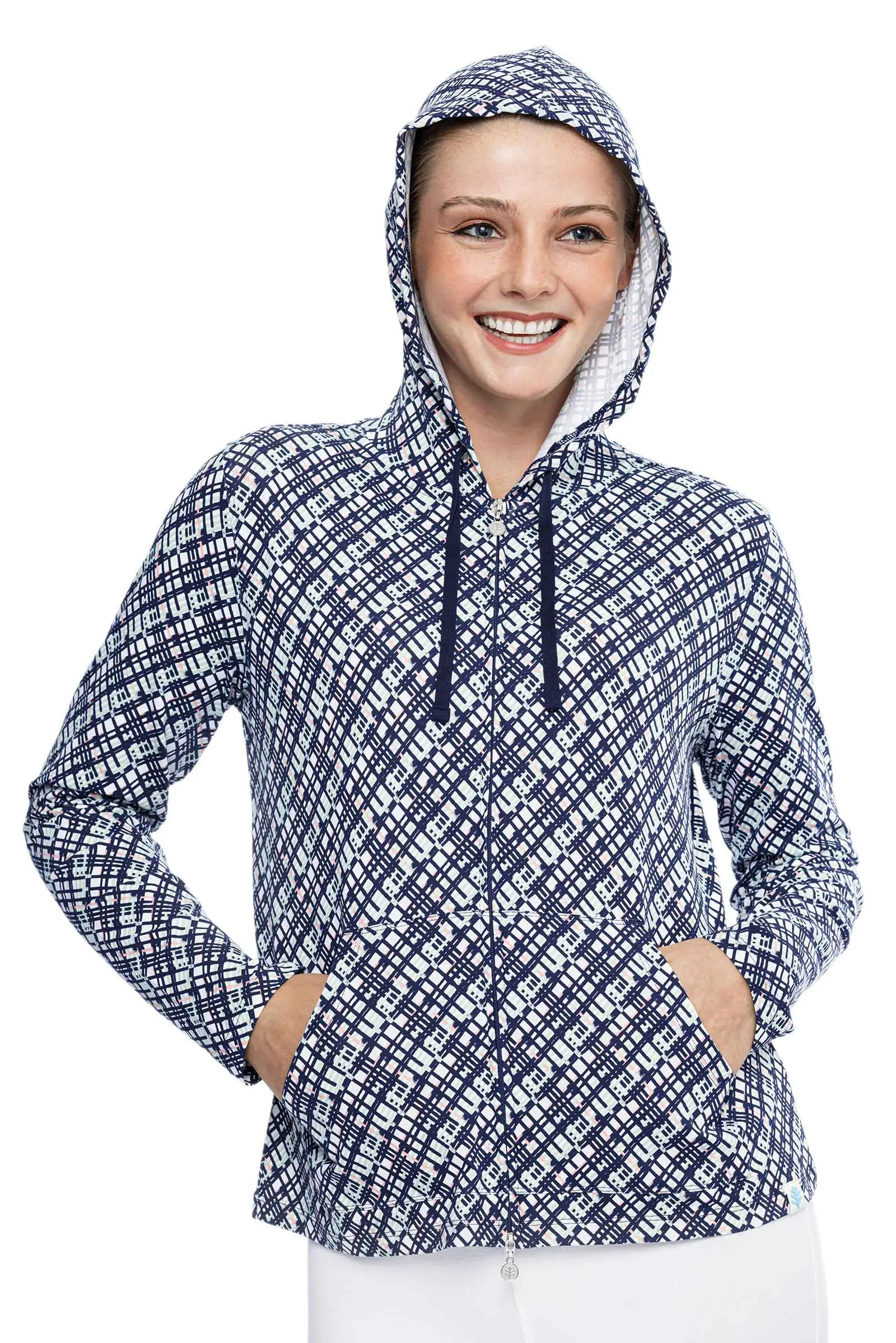 Women's Seaside Hoodie | Navy Gulf Stream Stripe